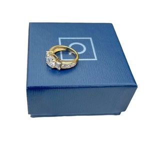 Diamonique simulated diamond cubic zirconia 925 sterling silver ring size 5